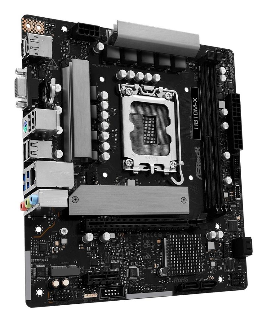 Emaplaat|ASROCK|Intel H810|LGA1851|Micro-ATX|Memory DDR5|Memory slots 2&...