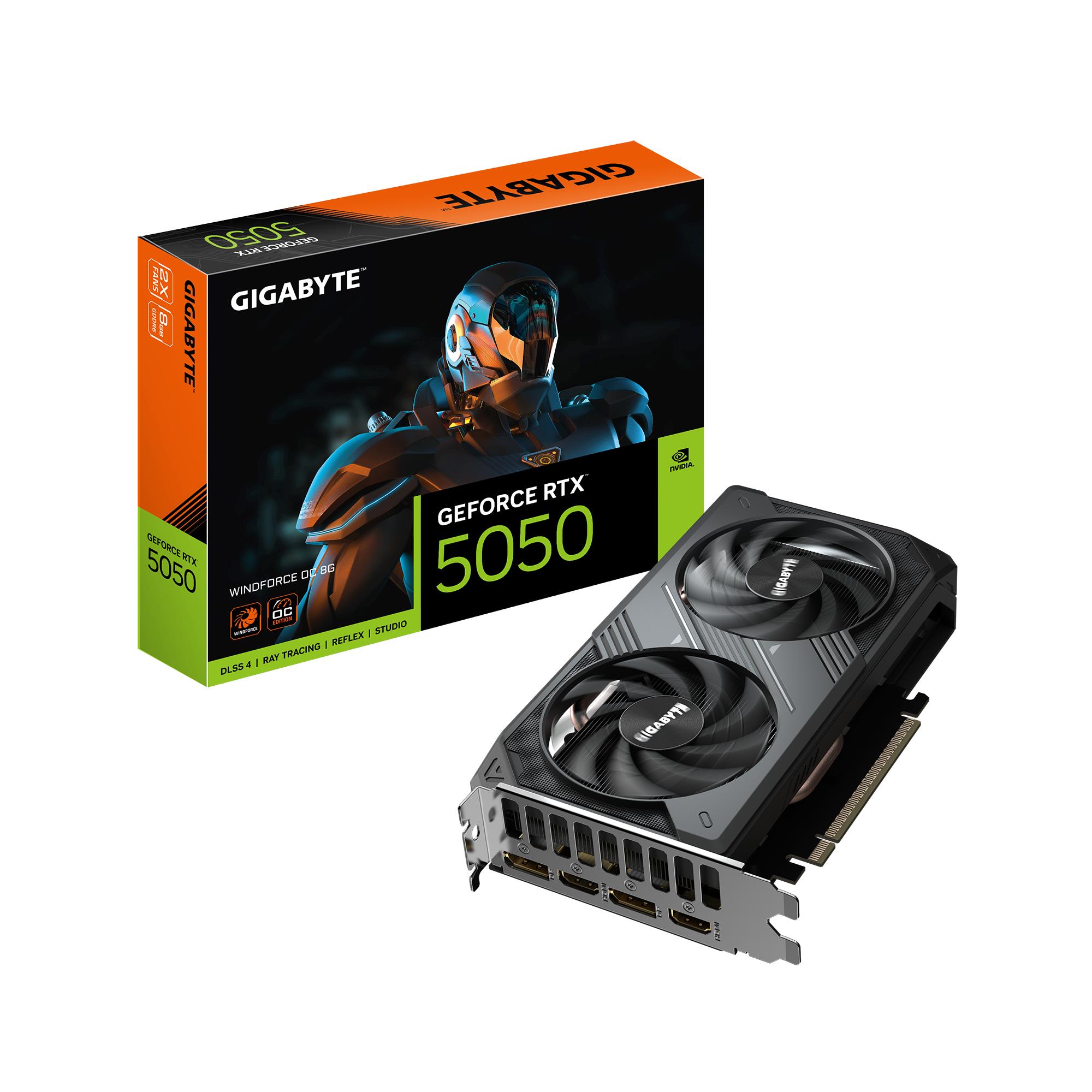 Videokaart|GIGABYTE|NVIDIA GeForce RTX 5050|8 GB|GDDR6|128 bit|PCIE 5...