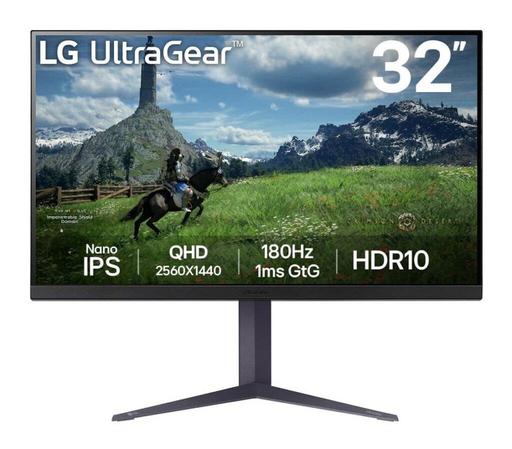 LCD Monitor|LG|31.5″|Panel IPS|2560×1440|16:9|180Hz|1 ms|Pivo...