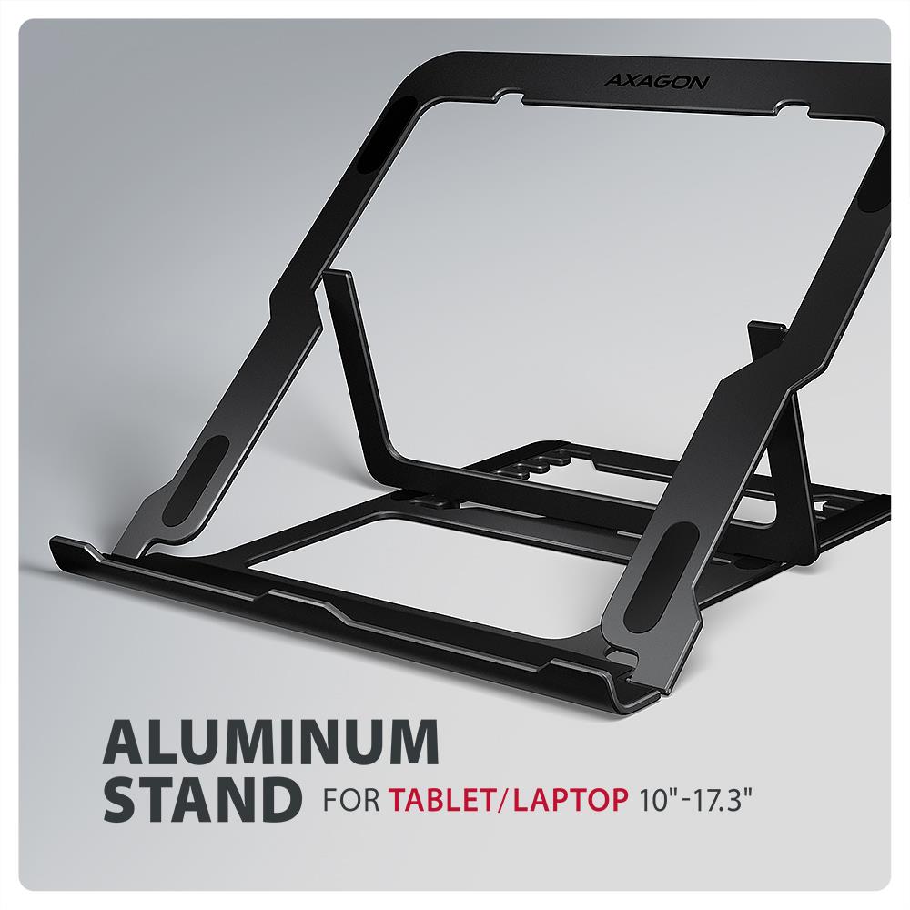 NB ACC STAND 10″-17.3″/ALUMINUM BLACK STND-LAB AXAGON