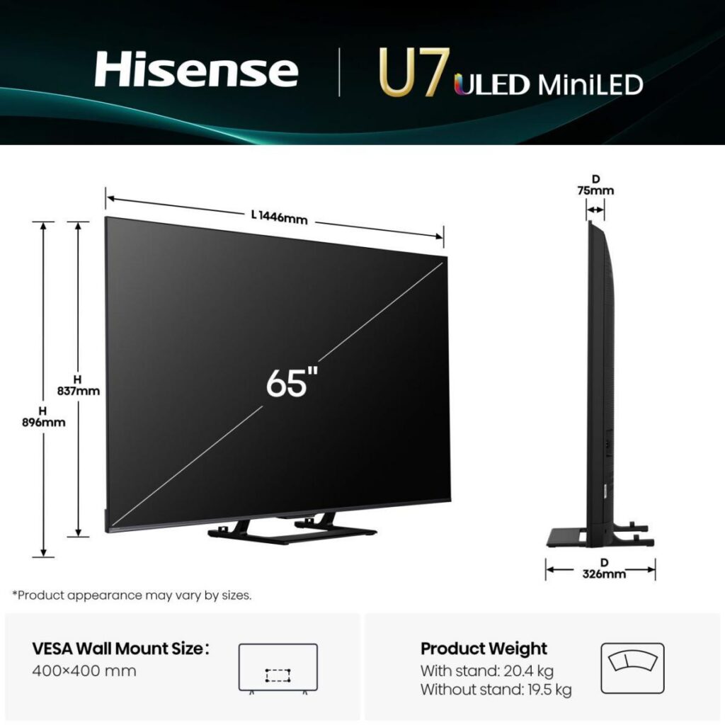 Televiisor|HISENSE|65 “|4K Ultra HD|3840 x 2160 pixels|Flat|16:9|U...