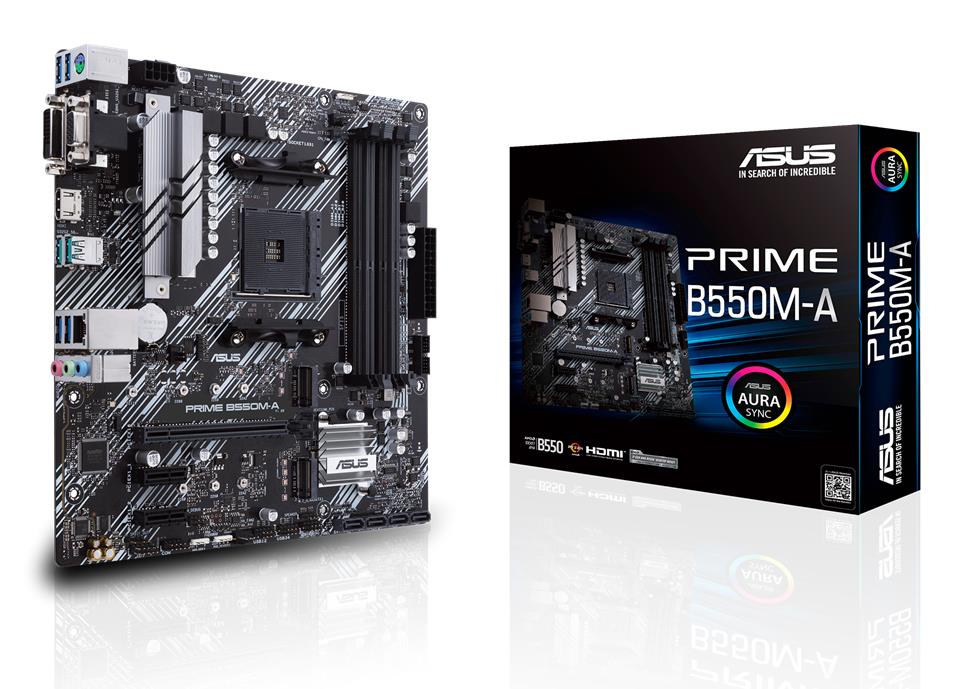 Emaplaat|ASUS|AMD B550|SAM4|MicroATX|Memory DDR4|Memory slots 4|2xPCI-E&...