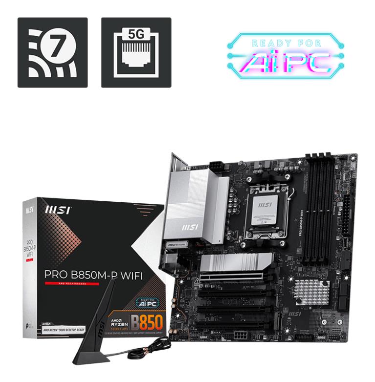 Mainboard|MSI|AMD B850|SAM5|Micro-ATX|Memory DDR5|Memory slots 4|PROB850...