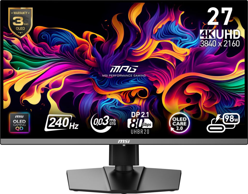 Monitor|MSI|MPG 272URX QD-OLED|27″|Mänguri/4K|Matte|Panel QD-OLED|...