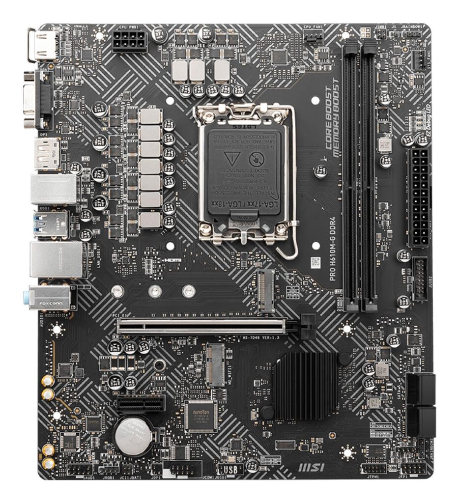 Mainboard|MSI|Intel H610|LGA1700|MicroATX|Memory DDR4|Memory slots 2|1xP...