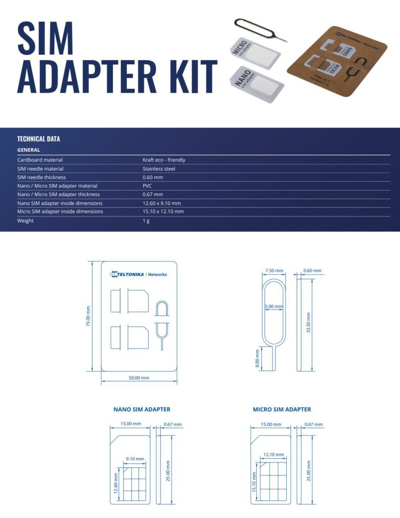 MOBILE ACC ADAPTER KIT SIM/PR5MEC19 TELTONIKA