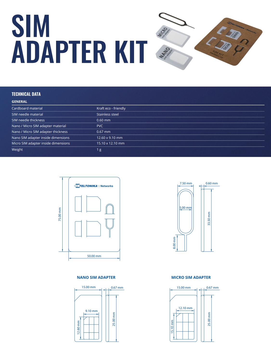 MOBILE ACC ADAPTER KIT SIM/PR5MEC19 TELTONIKA