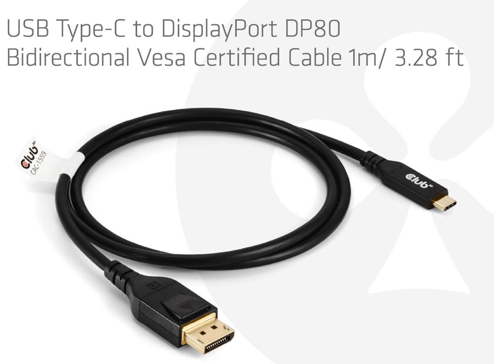 CABLE USB-C TO DP 1M/M/M CAC-1559 CLUB3D