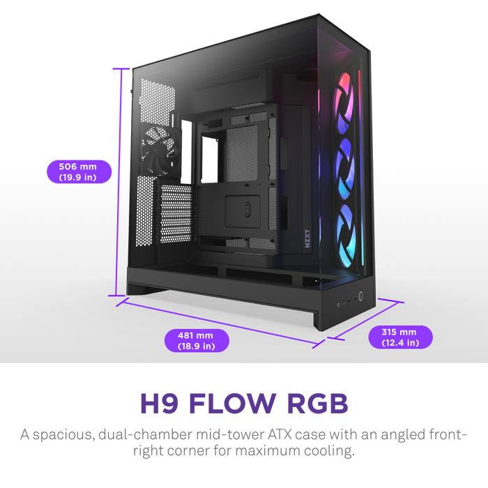 Case|NZXT|ATX/micro ATX/Mini-ITX/EATX|Black|Midi Tower|PC|CM-H92FB-R1