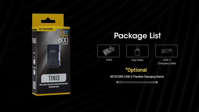 FLASHLIGHT T SERIES 600 LUMENS/TINI3 NITECORE