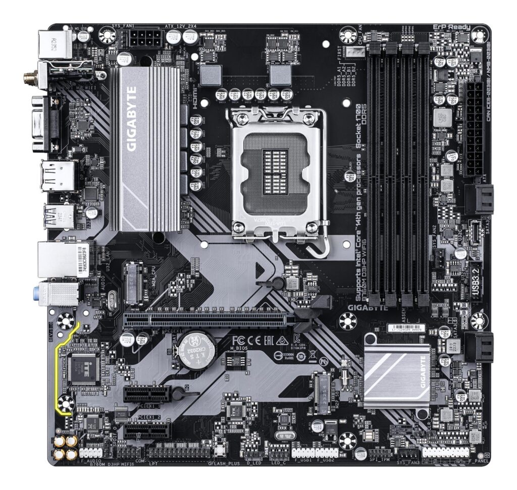 Emaplaat|GIGABYTE|Intel B760 Express|LGA1700|Micro-ATX|Memory DDR5|Memo&...