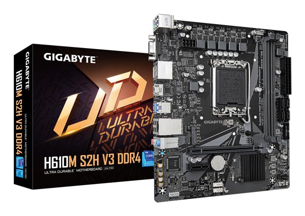 Emaplaat|GIGABYTE|Intel H610|LGA1700|Micro-ATX|Memory DDR4|Memory slots&...