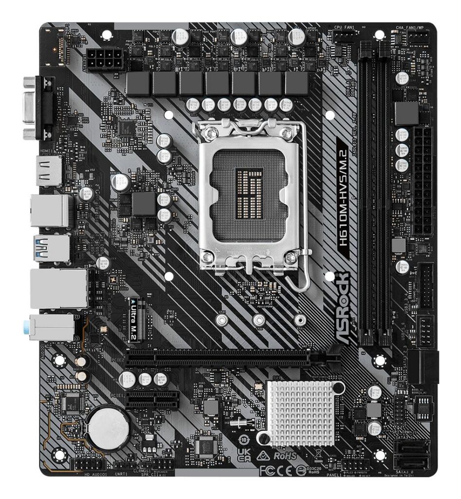 Mainboard|ASROCK|Intel H610|LGA1700|Micro-ATX|Memory DDR4|Memory slots 2...
