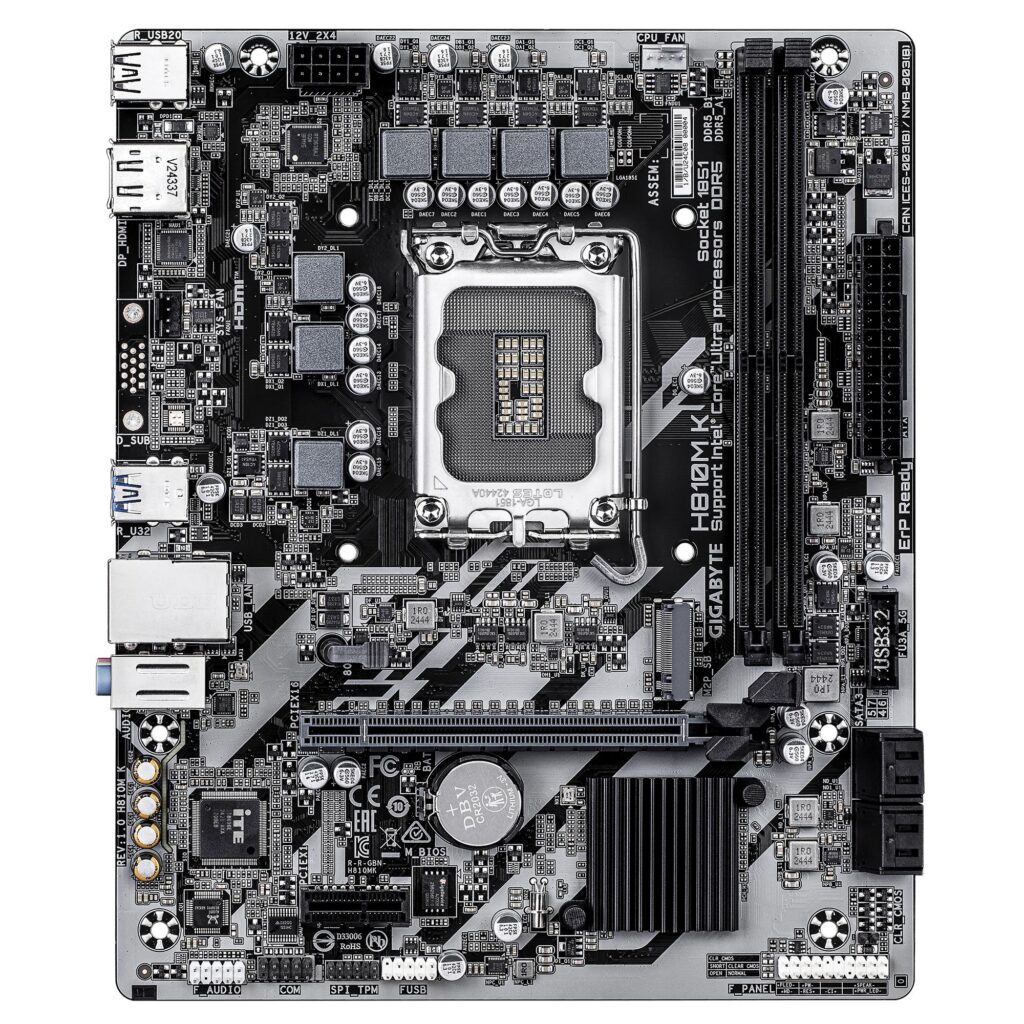 Mainboard|GIGABYTE|Intel H810|LGA1851|Micro-ATX|Memory DDR5|Memory slots...