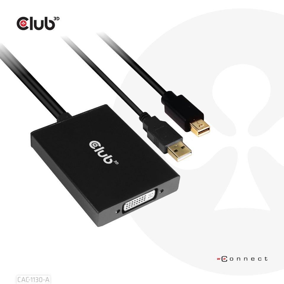 I/O ADAPTER MINI DP TO DVI/ACTIVE CAC-1130-A CLUB3D