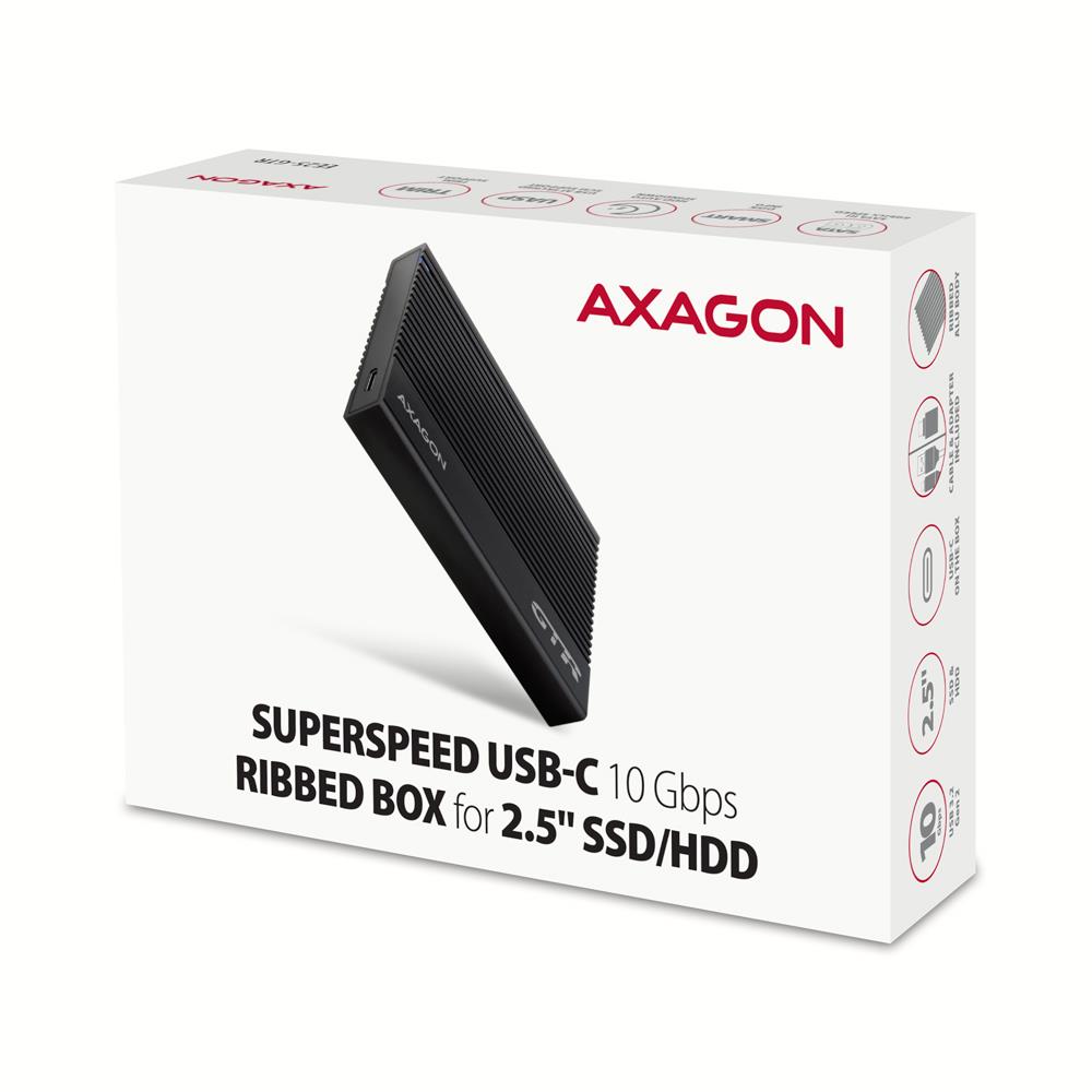 HDD ACC ENCLOSURE 2.5″/USB-C BLACK EE25-GTR AXAGON