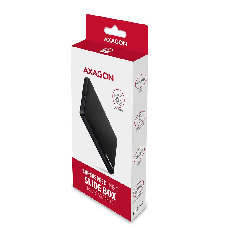 HDD ACC ENCLOSURE 2.5″/USB-C EE25-SLC AXAGON