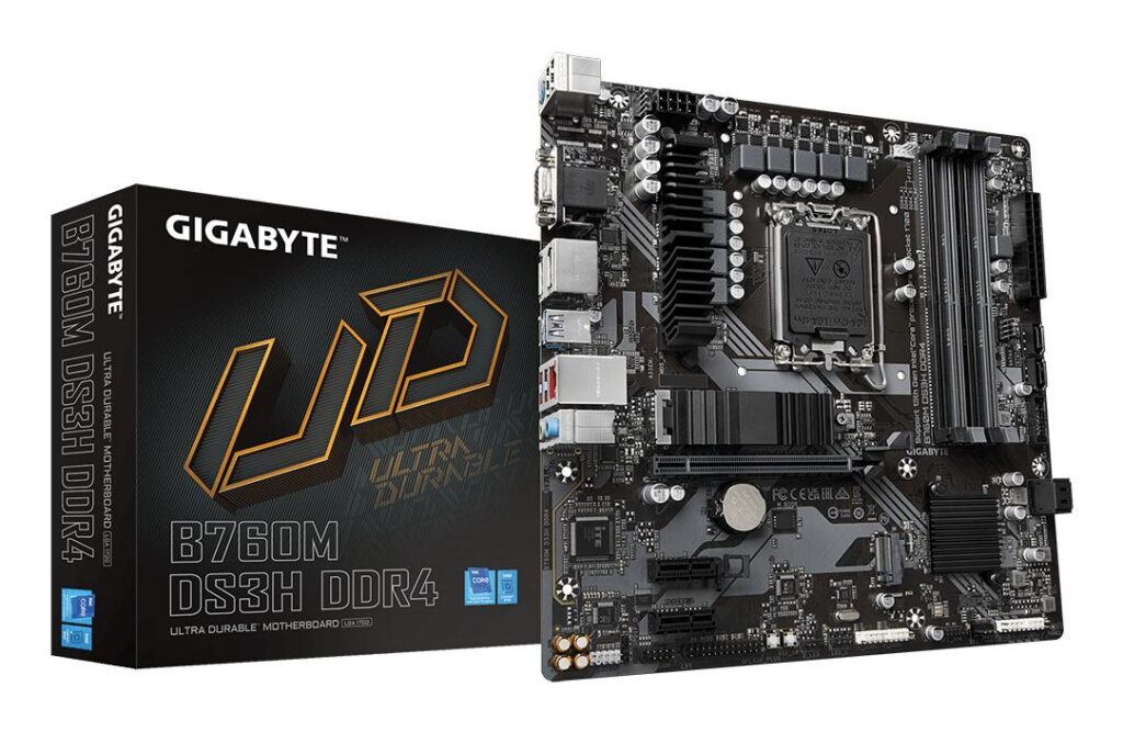 Emaplaat|GIGABYTE|B760M DS3H DDR4|Intel B760 Express|LGA 1700|micro ATX&...