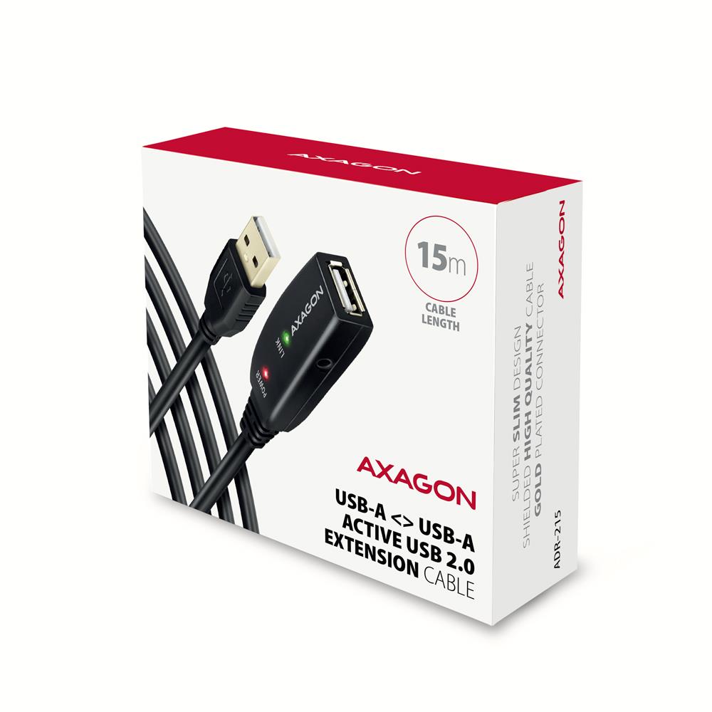 CABLE USB2.0 A-M/A-F ACTIVE/15M ADR-215 AXAGON