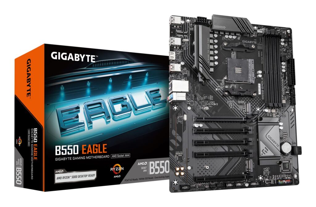 Emaplaat|GIGABYTE|AMD B550|SAM4|ATX|Memory DDR4|Memory slots 4|4xPCI-Ex&...