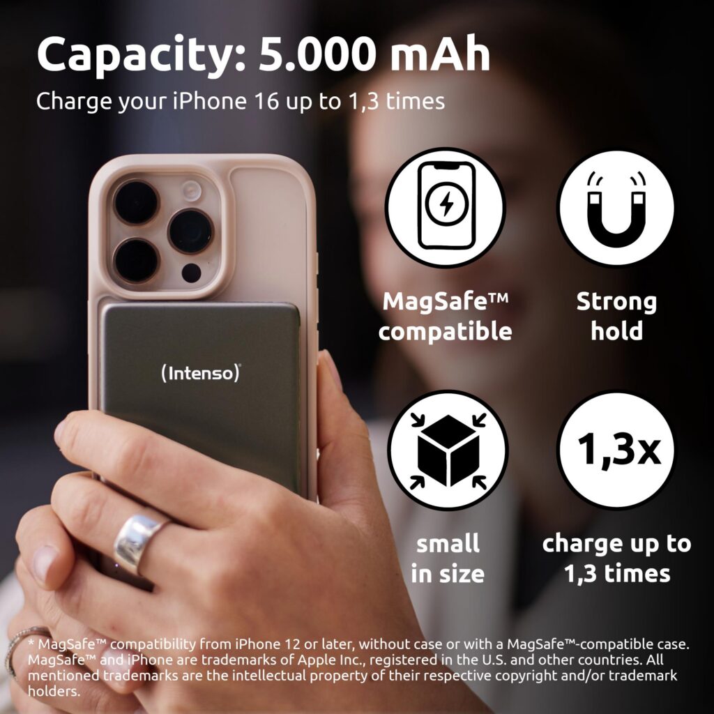 AKUPANK USB 5000MAH MAG/GREY 7344024 INTENSO