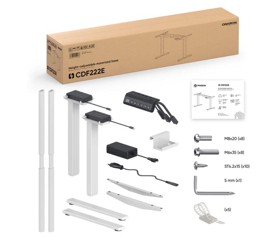 DESK FRAME MOTORISED/WHITE CDF222E-W ONKRON