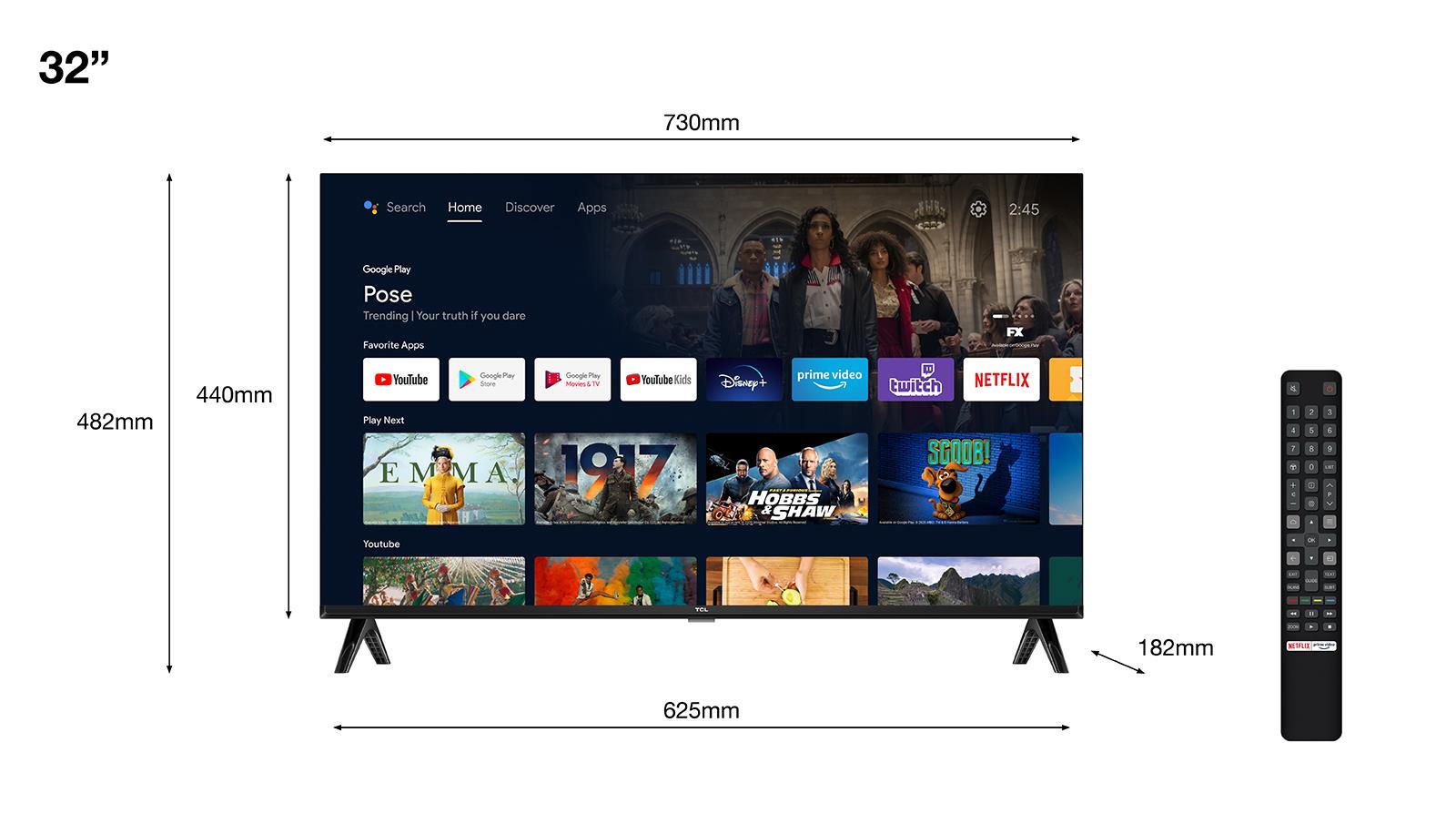 Televiisor|TCL|32″|Smart/HD|1366×768|Juhtmevaba LAN|Android T...