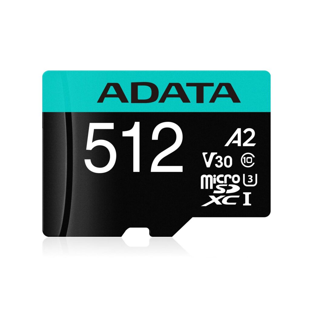 MÄLUKAART SDXC 512GB W/AD./AUSDX512GUI3V30SA2-RA1 ADATA