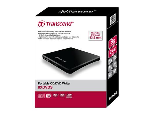DVD RW USB2 8X EXT BLACK RTL/TS8XDVDS-K TRANSCEND
