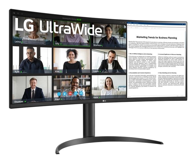 LCD Monitor|LG|34WR55QK-B|34″|Business/Curved/21 : 9|Panel VA|3440...