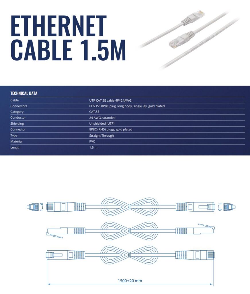 PATCH KAABEL ETHERNET/1.5M PR2LA15B TELTONIKA