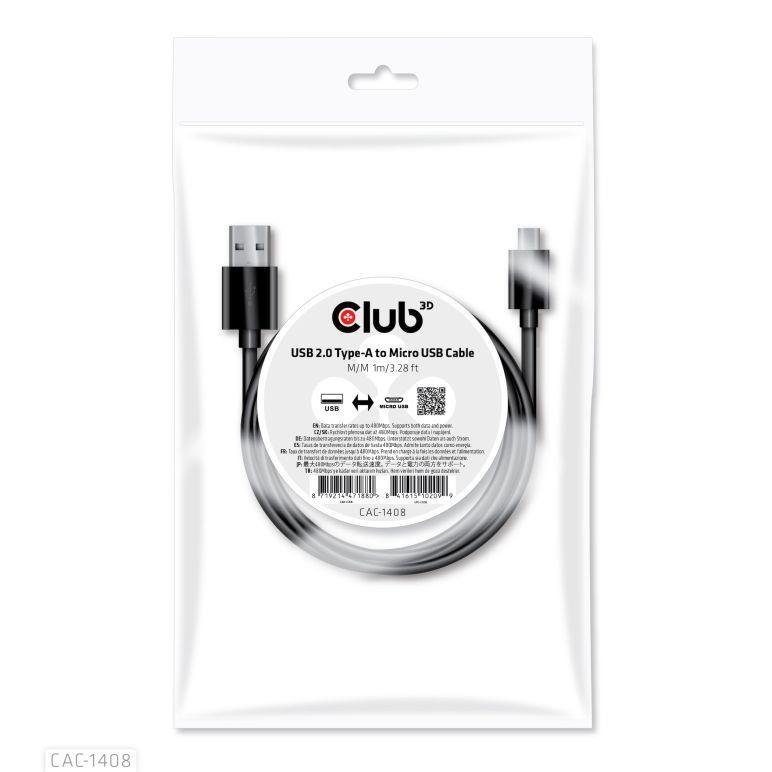 KAABEL USB TO MICRO USB 1M/M/M CAC-1408 CLUB3D