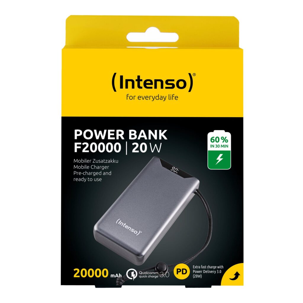 AKUPANK USB 20000MAH QC3.0/GREY F20000 7332054 INTENSO