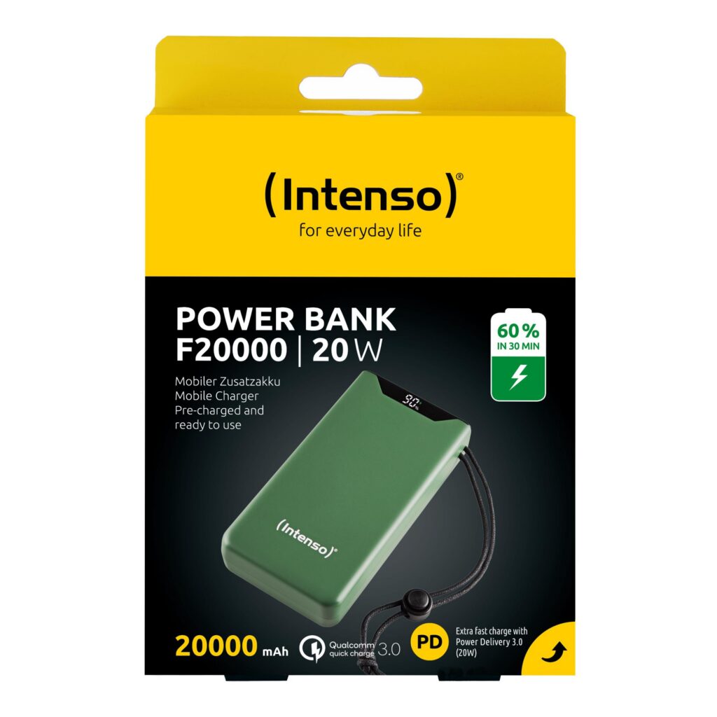 AKUPANK USB 20000MAH QC3.0/GREEN F20000 7332057 INTENSO