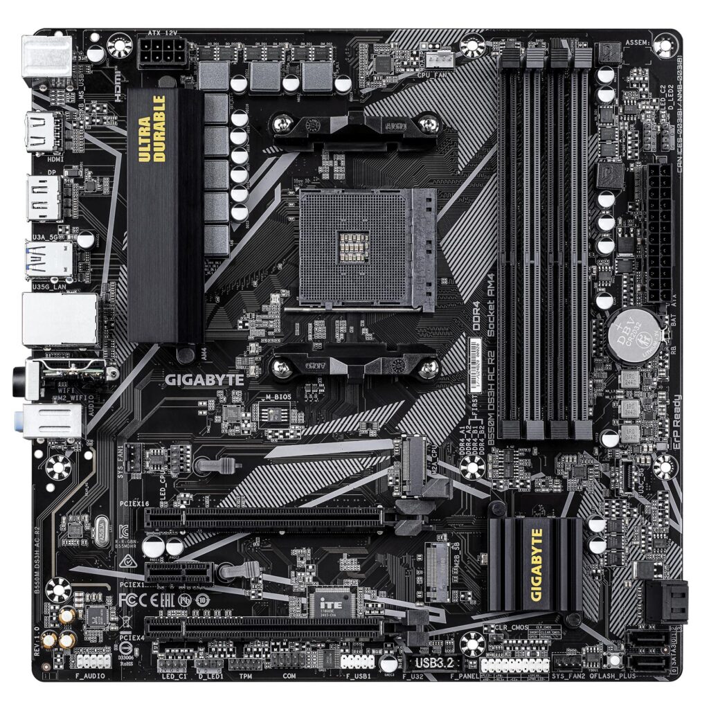 Mainboard|GIGABYTE|AMD B550|SAM4|Micro-ATX|Memory DDR4|Memory slots 4|B5...