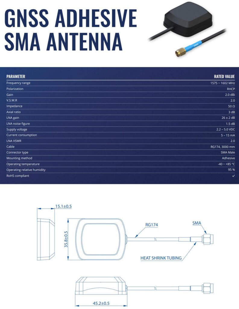ANTENNA GNSS SMA ADHESIVE/PR1KSG30 TELTONIKA