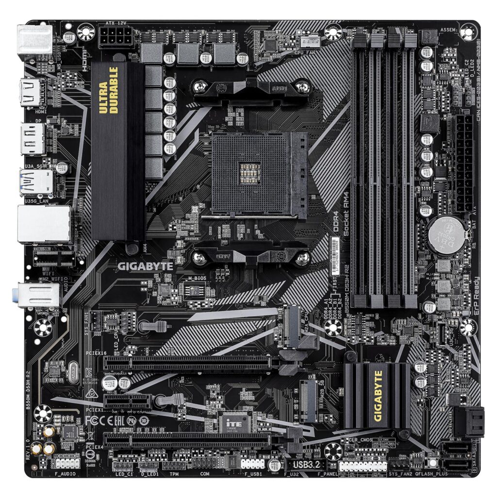 Mainboard|GIGABYTE|AMD B550|SAM4|Micro-ATX|Memory DDR4|Memory slots 4|B5...
