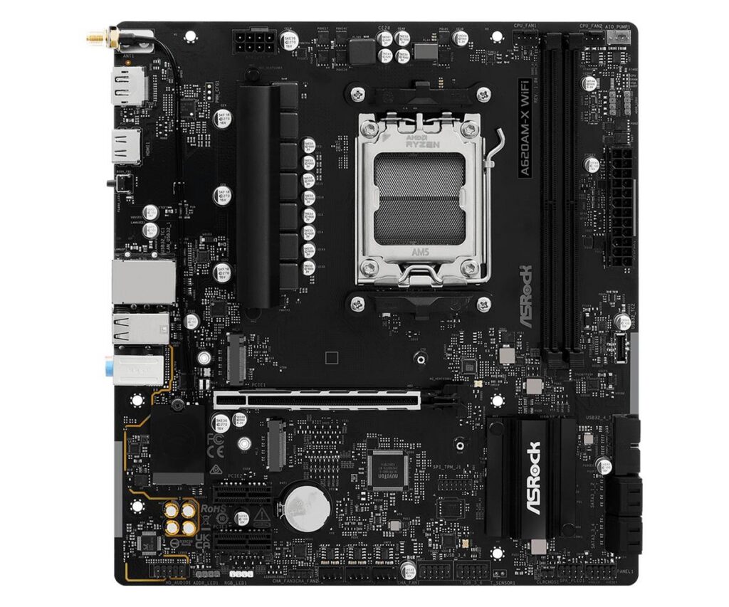 Mainboard|ASROCK|AMD A620|Socket AM5|micro ATX|RAM DDR5-SDRAM|2xSlots|Wi...