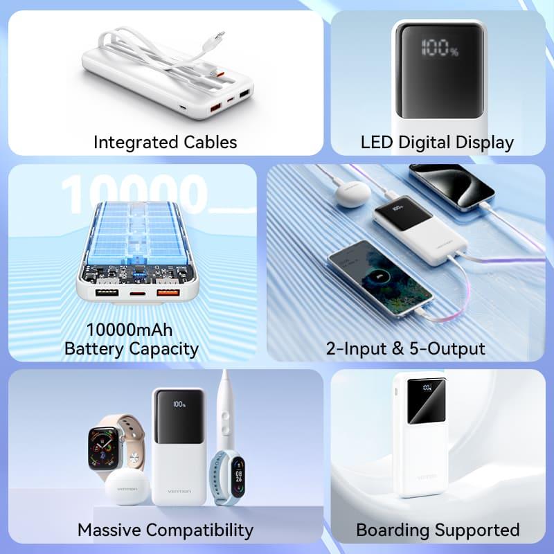 AKUPANK USB 10000MAH 22.5W/WHITE FHOW0 VENTION