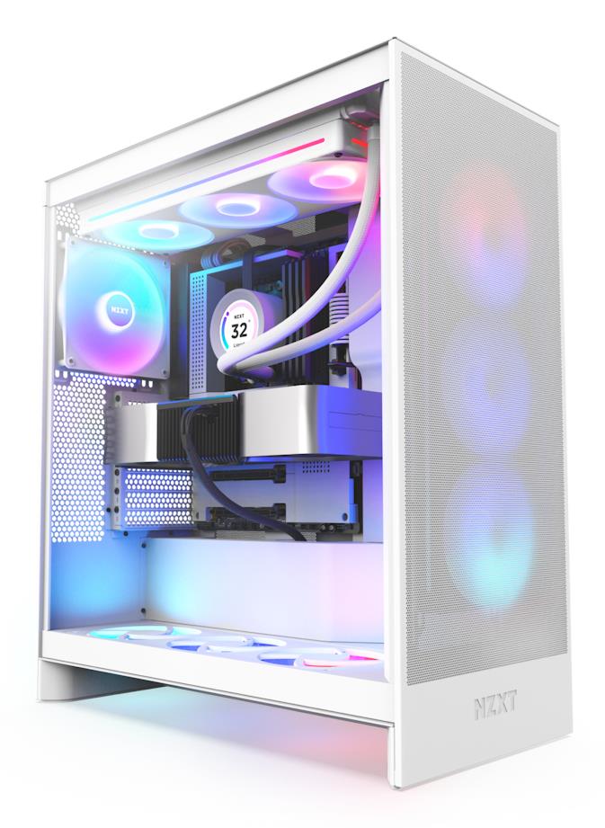 Case|NZXT|H7 Flow RGB|MidiTower|ATX|EATX|MicroATX|MiniITX|Colour White|C...