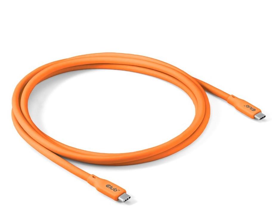 KAABEL USB-C TO USB-C 2M/M/M ORANGE CAC-3000 CLUB3D