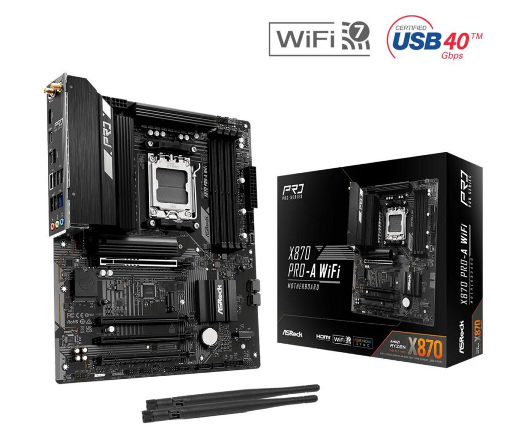 Emaplaat|ASROCK|AMD X870|SAM5|ATX|Memory DDR5|Memory slots 4|X870PRO-AWIFI
