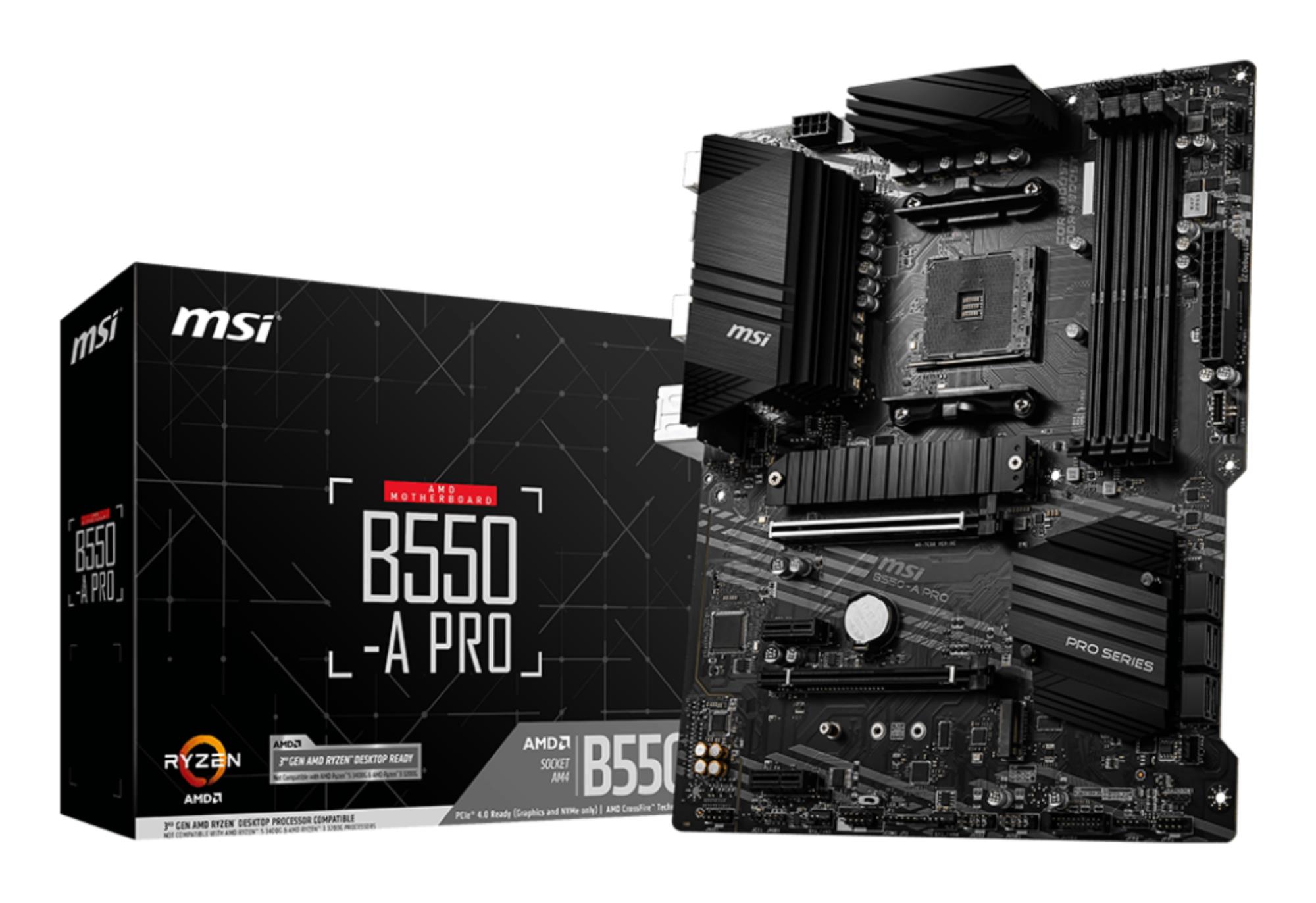 Emaplaat|MSI|AMD B550|SAM4|ATX|2xPCI-Express 3.0 1x|1xPCI-Express 3.0 4&...
