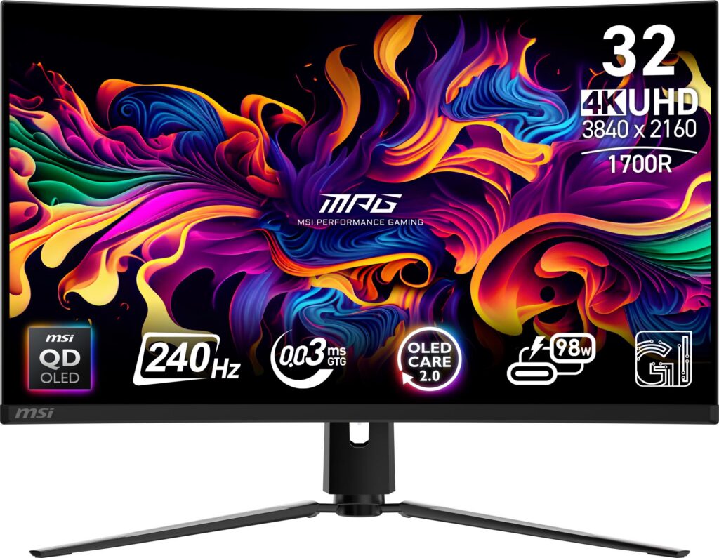 Monitor|MSI|MPG 321CURX QD-OLED|31.5″|Mänguri/Curved/4K|Panel QD-OL…