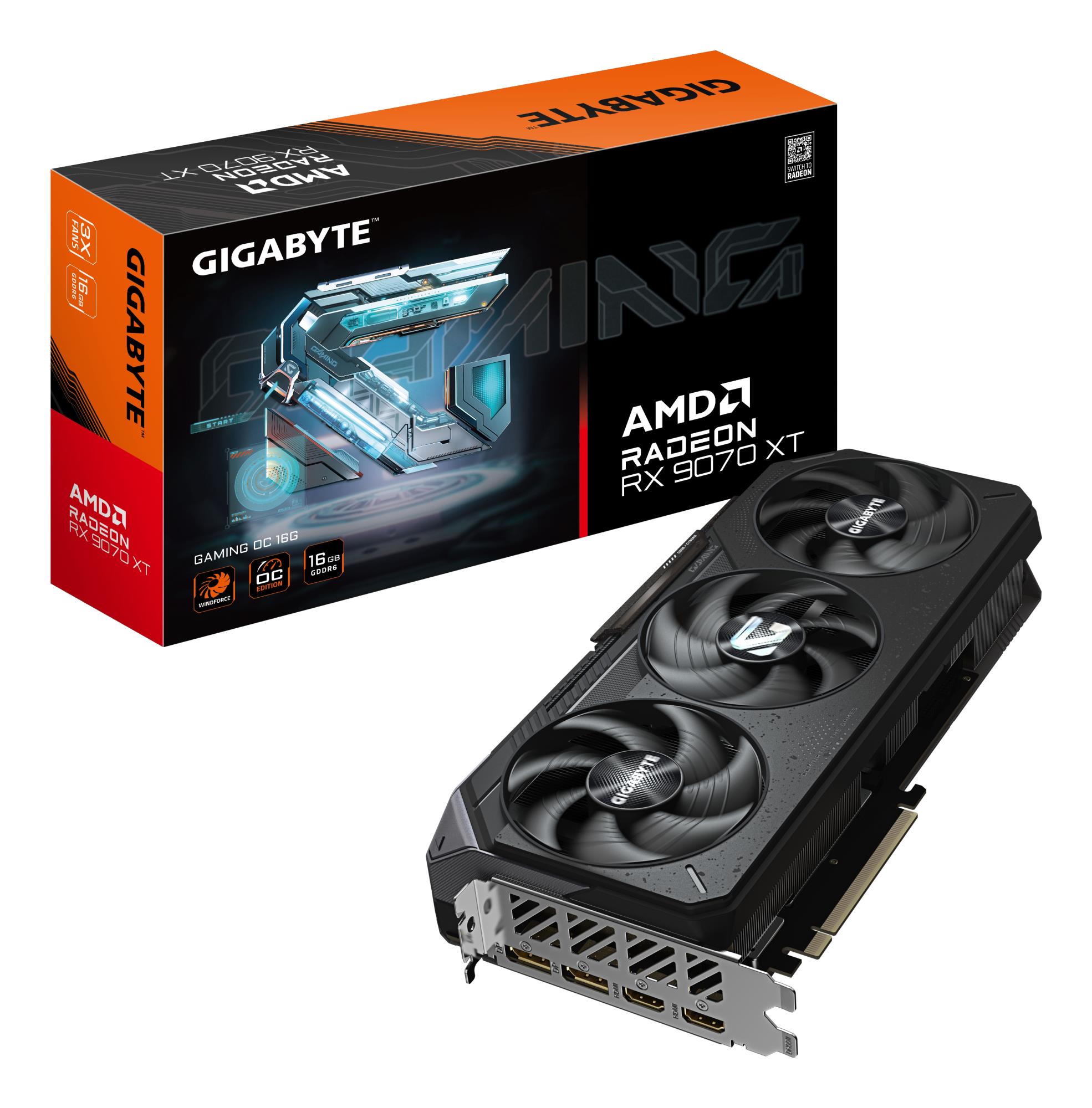 Videokaart|GIGABYTE|AMD|Radeon RX 9070 XT|16 GB|GDDR6|256 bit|PCI Exp...