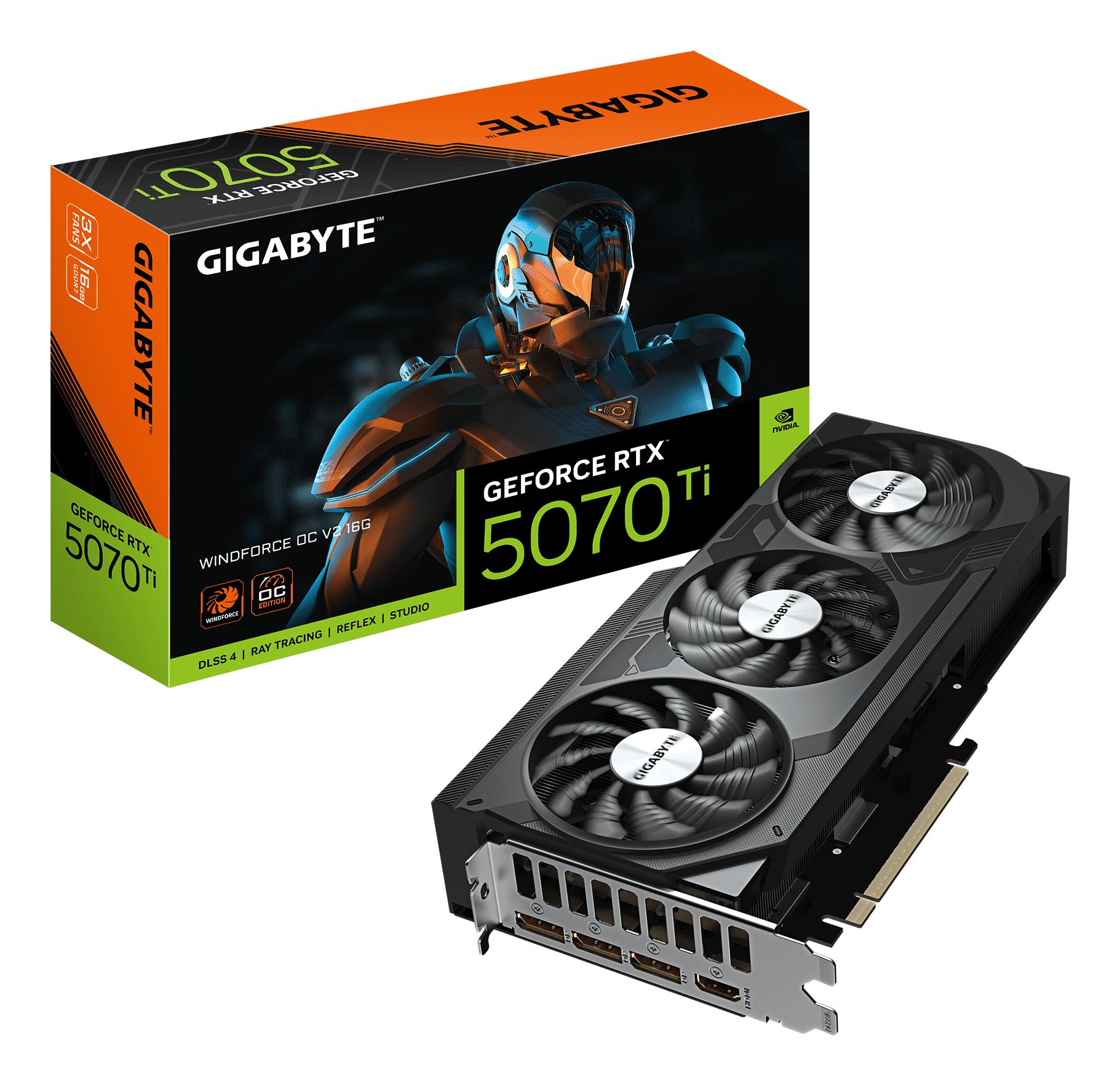 Videokaart|GIGABYTE|NVIDIA|GeForce RTX 5070 Ti|2497 MHz|16 GB|GDDR7|2...