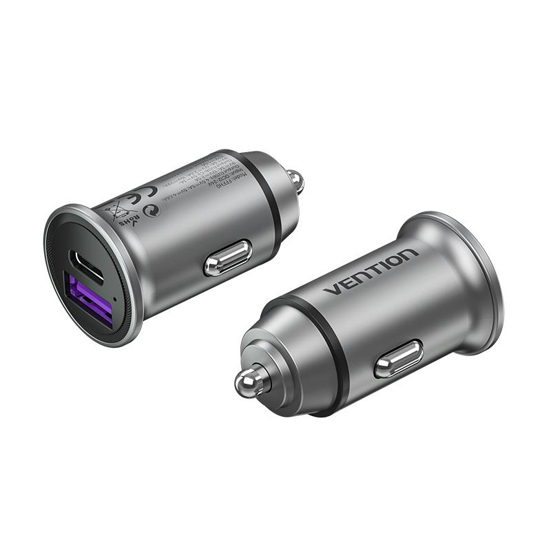 MOBILE CHARGER AUTO 30W USB/2P GRAY FFFH0 VENTION