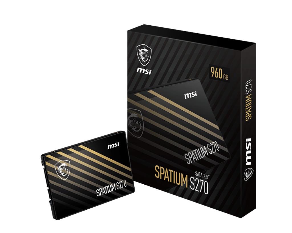 SSD|MSI|SPATIUM S270|960GB|SATA|3D NAND|Write speed 450 MBytes/sec|Read ...