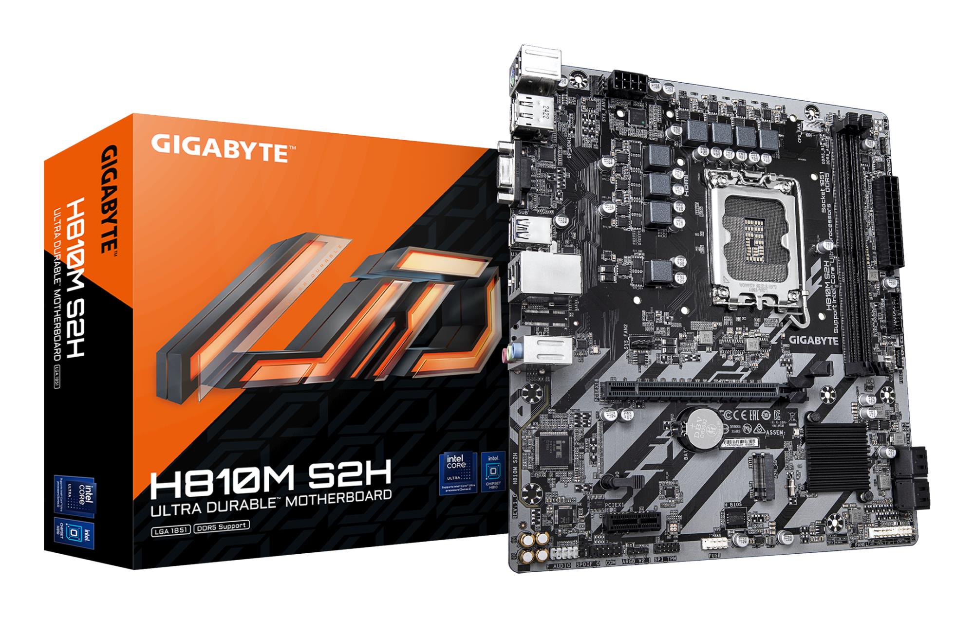 Emaplaat|GIGABYTE|LGA1851|Micro-ATX|Memory DDR5|Memory slots 2|H810MS2H