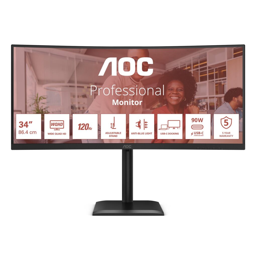 LCD Monitor|AOC|34 “|3440 x 1440 pixels|UltraWide Quad HD|Native a...